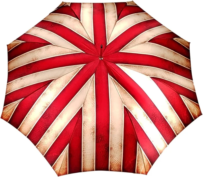 Çadër klasike me vija për burra - dorezë bambu - dizajn i ri ekskluziv - Image 3