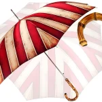 Çadër klasike me vija për burra - dorezë bambu - dizajn i ri ekskluziv