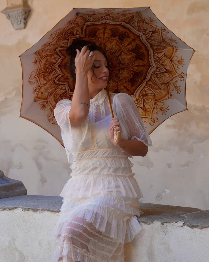 Çadra luksoze "Il Marchesato" e punuar me dorë me flori 24K - Image 4