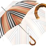 Çadër klasike me vija për meshkuj - dorezë bambuje