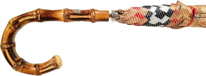 Çadër klasike me vija për meshkuj - dorezë bambuje - Image 2