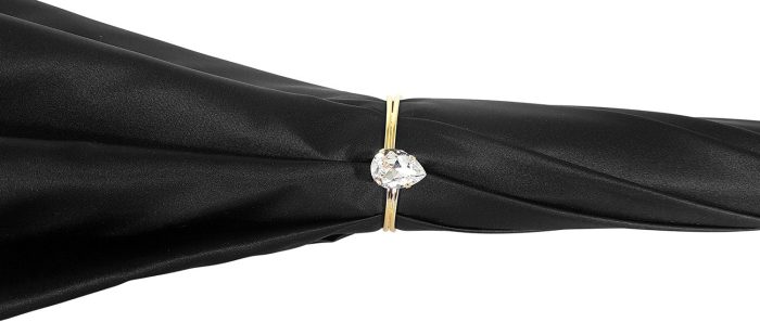 Çadra elegante me dy shtresa në satin të zezë - Image 2