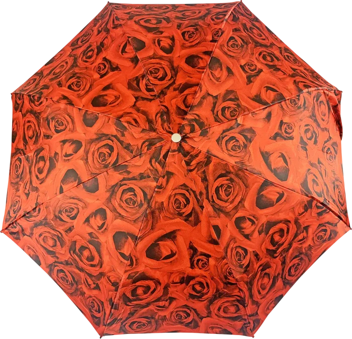 Çadër romantike e palosshme me dorezë trëndafili të veshur me ar 24K - Image 2