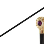 Bastun i punuar me dorë - Sferë filigrani e artë me kristal