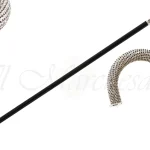 Bastun luksoz i veshur me qindra kristale të kuqe