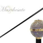 Bastun luksoz me bizhuteri me kristale safiri