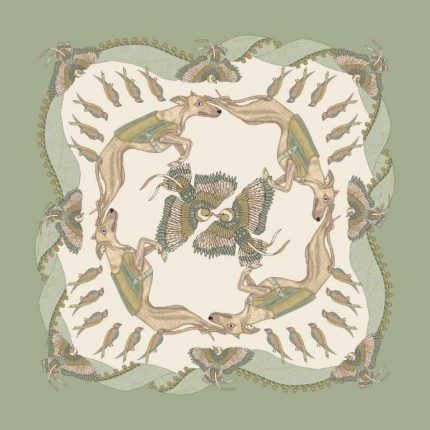 Foulard in Seta - Animali Verde