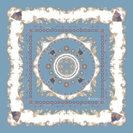 Foulard in Seta - Barocco Celeste
