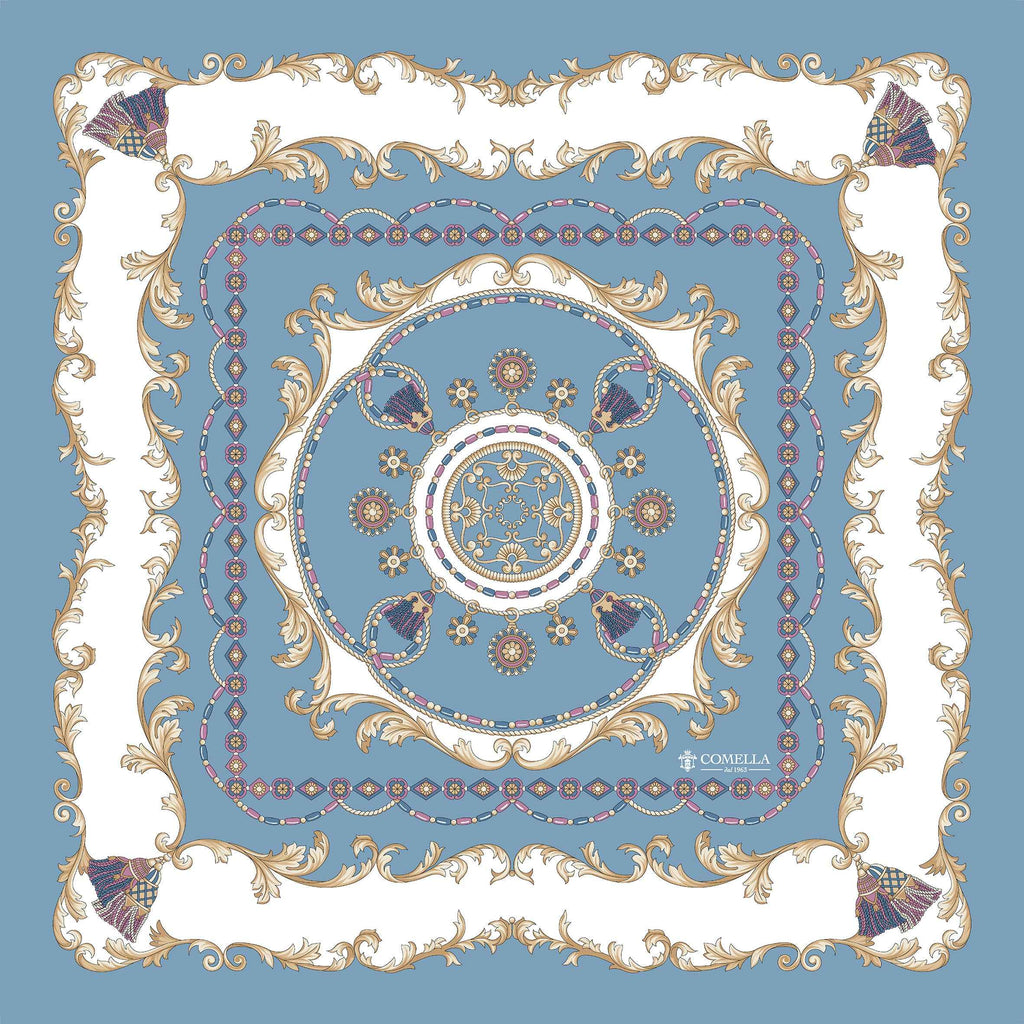 Foulard in Seta - Barocco Celeste Foulard in Seta - Barocco Celeste