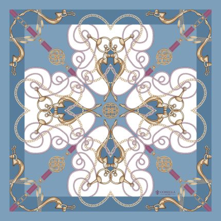 Foulard in Seta - Blu/Bianco