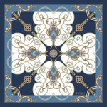 Foulard in Seta - Blu/Bianco
