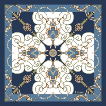 Foulard in Seta - Blu/Bianco