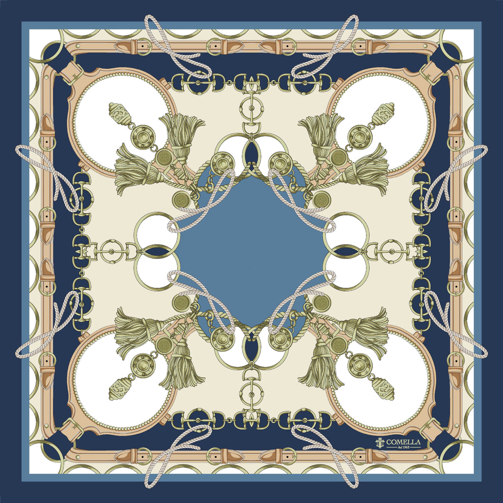 Foulard in Seta - Blu/Verde Foulard in Seta - Blu/Verde