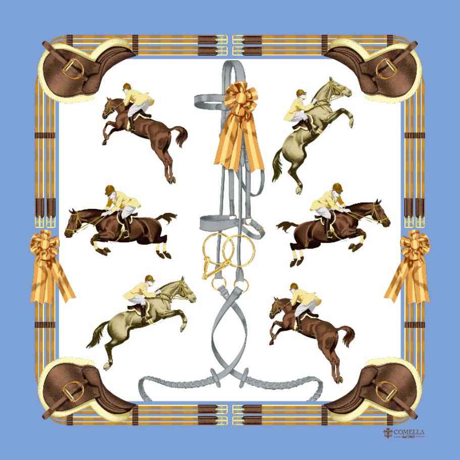 Foulard in Seta - Cavalli Azzurro Foulard in Seta - Cavalli Azzurro