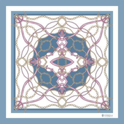 Foulard in Seta - Celeste/Rosa