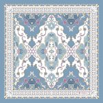 Foulard in Seta - Celeste/Rosa/Beige