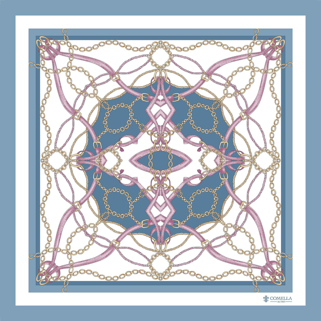 Foulard in Seta - Celeste/Rosa Foulard in Seta - Celeste/Rosa