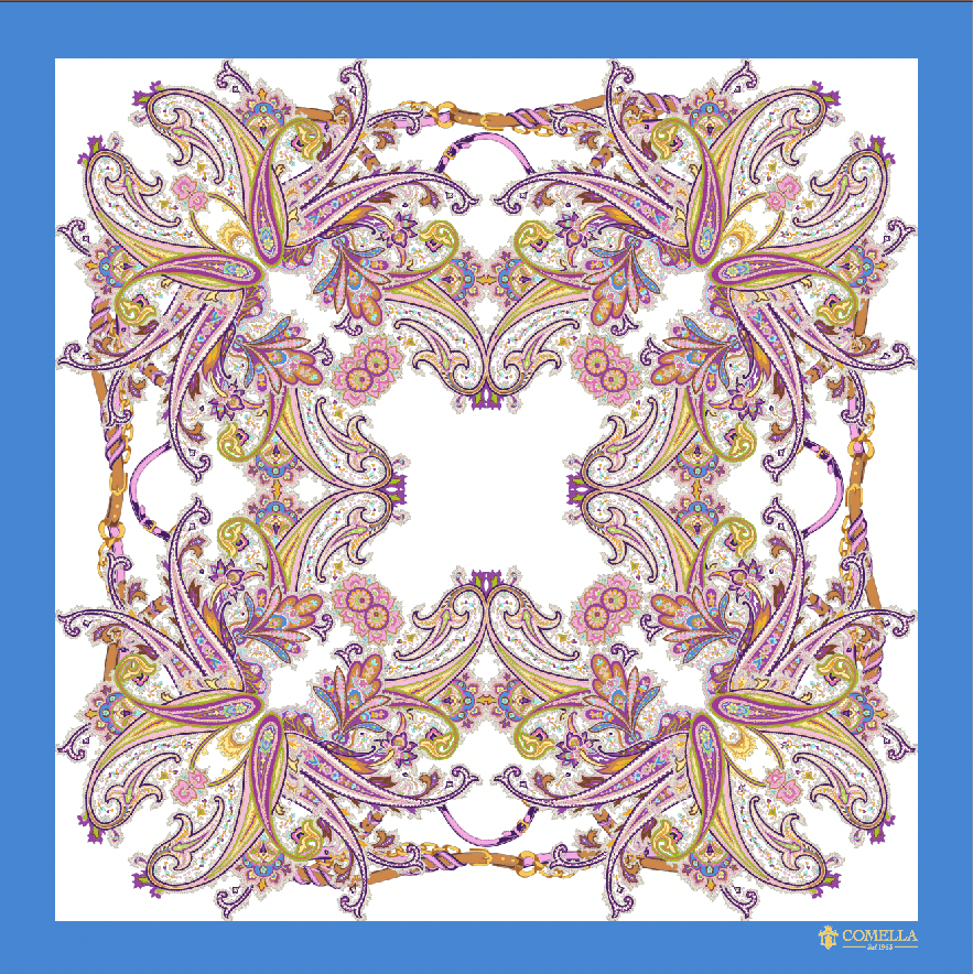 Foulard in Seta - Fantasia Azzurro Foulard in Seta - Fantasia Azzurro