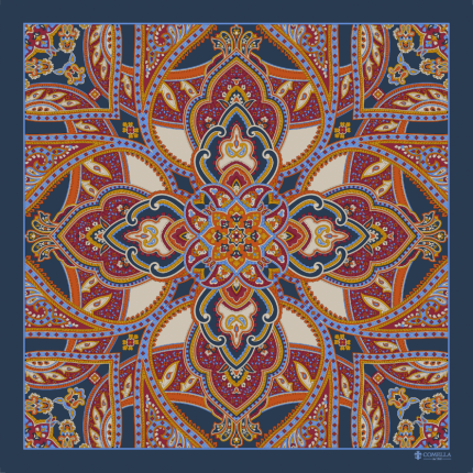 Foulard in Seta - Fantasia Blu Scuro