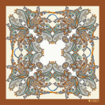 Foulard in Seta - Fantasia Marrone