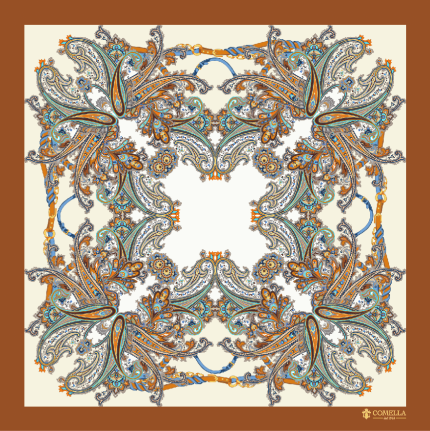 Foulard in Seta - Fantasia Marrone