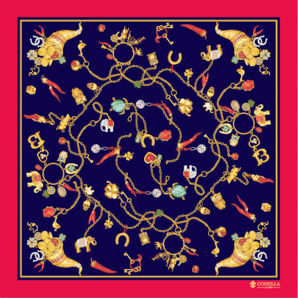 Foulard in Seta - Fantasia Rosso