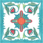 Foulard in Seta - Fantasia Verde Acqua