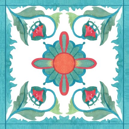 Foulard in Seta - Fantasia Verde Acqua