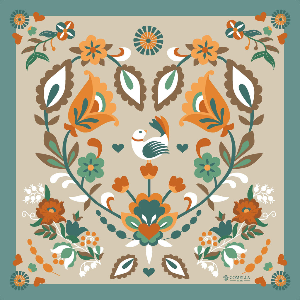 Foulard in Seta - Fantasia Verde Foulard in Seta - Fantasia Verde