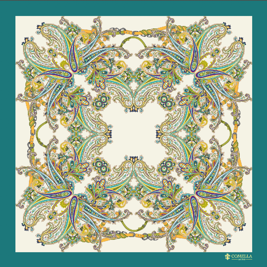 Foulard in Seta - Fantasia Verde Foulard in Seta - Fantasia Verde