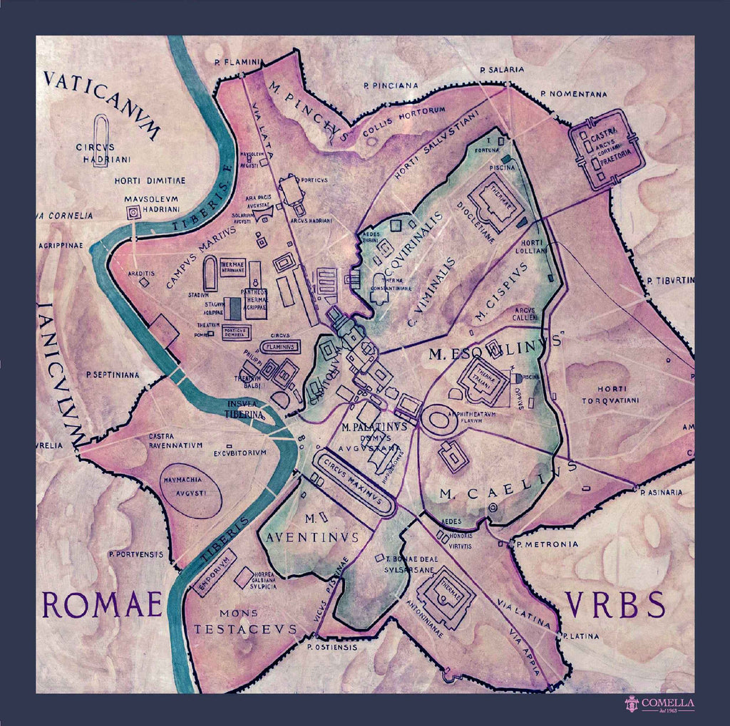 Foulard in Seta - Mappa Blu Foulard in Seta - Mappa Blu