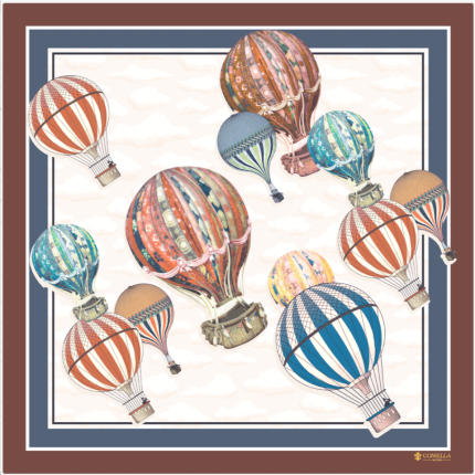 Foulard in Seta - Mongolfiere Marrone