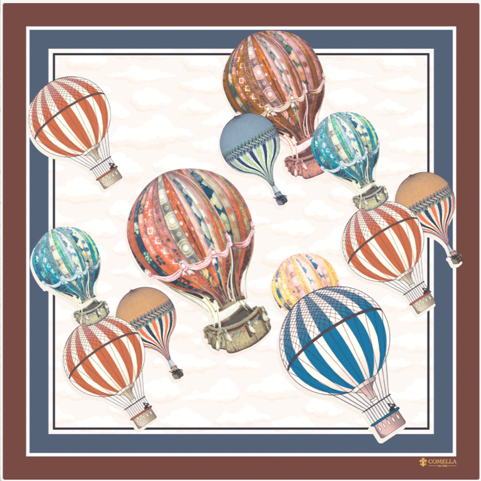 Foulard in Seta - Mongolfiere Marrone Foulard in Seta - Mongolfiere Marrone