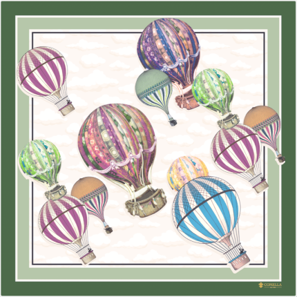 Foulard in Seta - Mongolfiere Verde