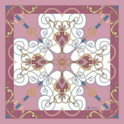 Foulard in Seta - Rosa/Bianco