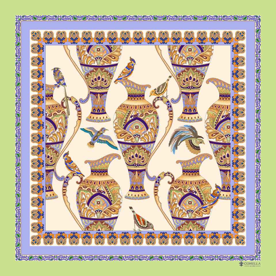 Foulard in Seta - Vasi Verde Foulard in Seta - Vasi Verde